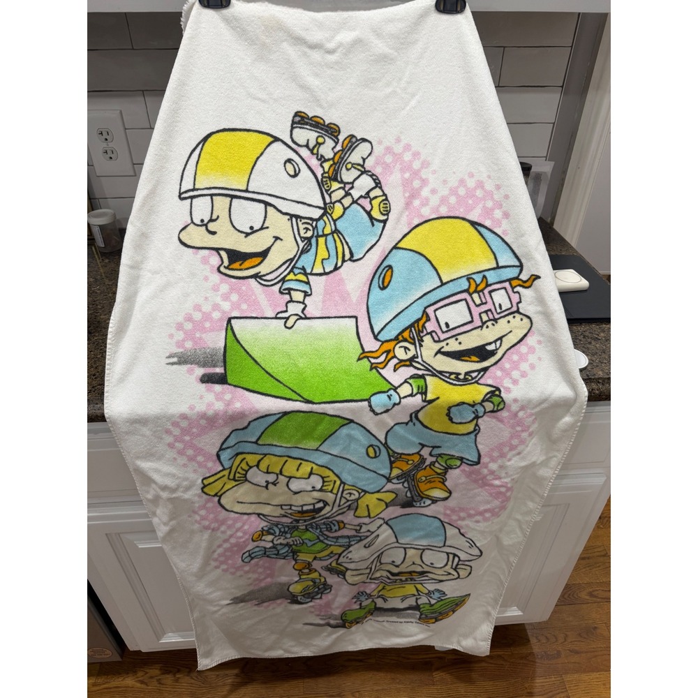 Vintage‎ 2000 Rugrats Nickelodeon Beach Towel Rollerblading Tommy Chuckie